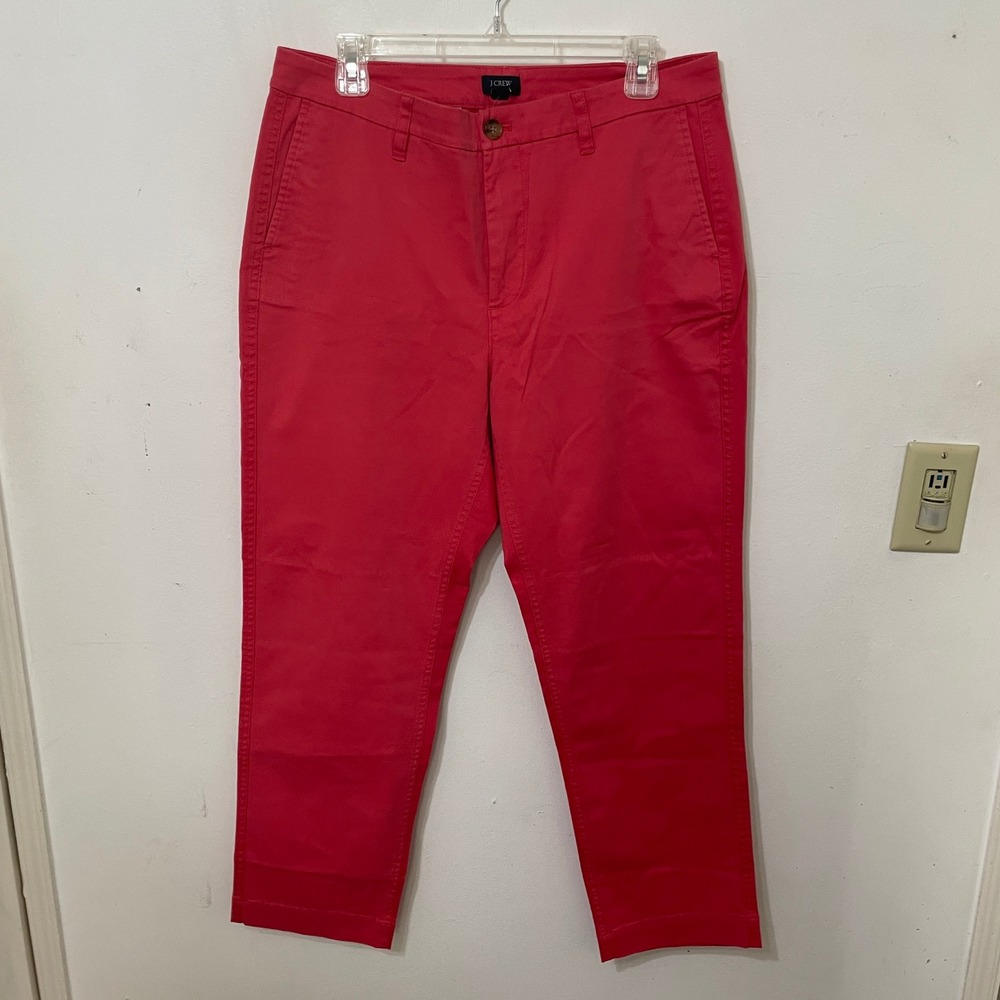 J.Crew Womens Stretch Chino Pants Dark Pink RD5382 AD156‎ Coral NWT Size 10 NEW